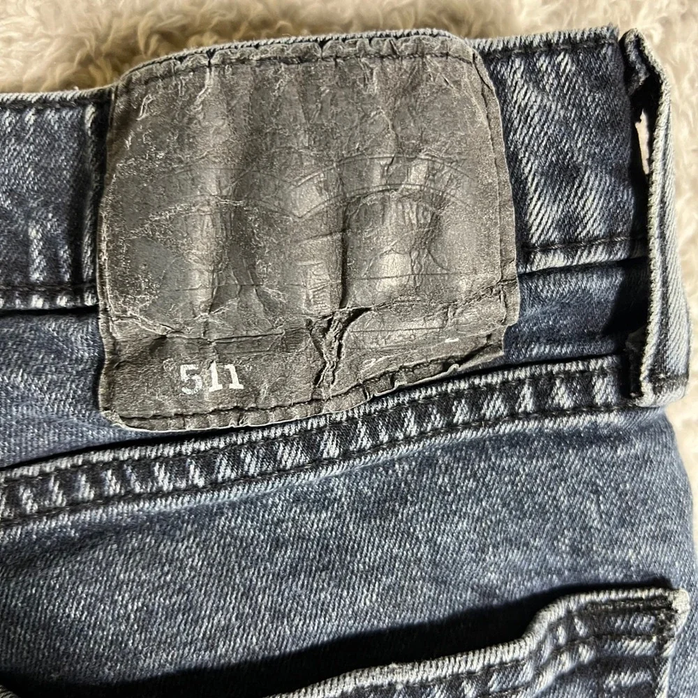 Levis 511 Slim Fit Jeans Mens 30x30 Dark Acid Wash Black Stretch Denim